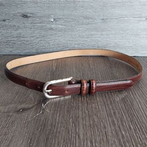 Annabella by Another Line Brown Lizard Print Leather Belt Large